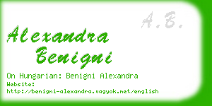 alexandra benigni business card